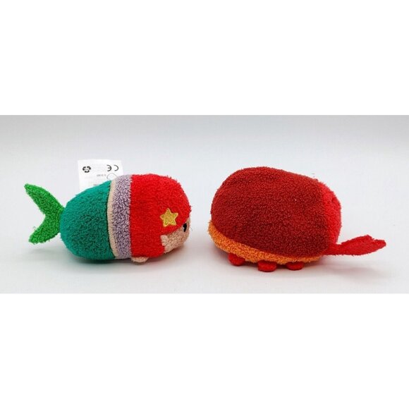 Disney Tsum Tsum 3.5" Little Mermaid Plush Ariel & Sebastian Lot of 2 - Picture 2 of 4